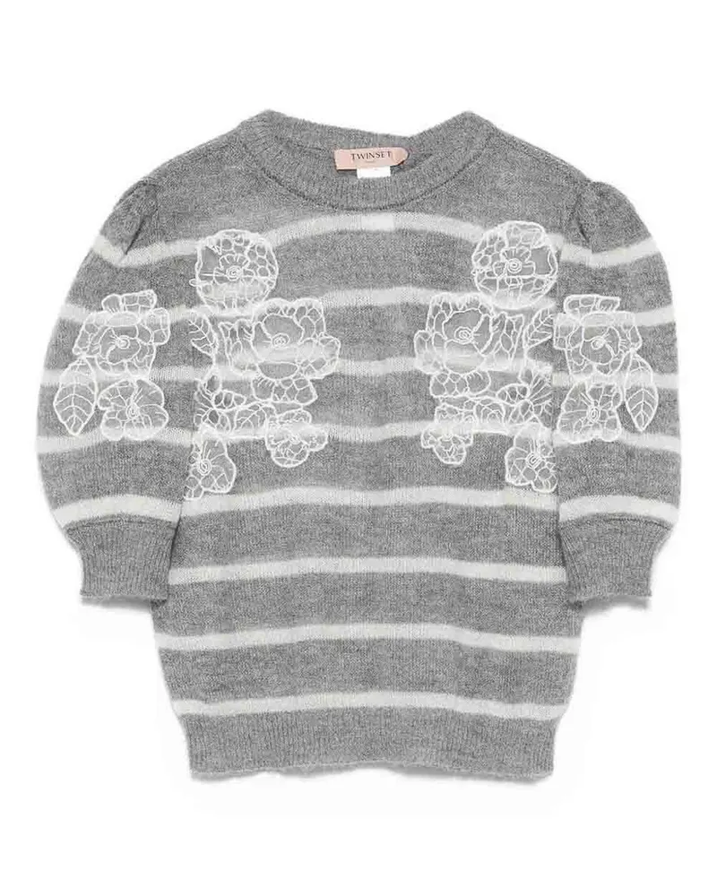Twin-Set Rundhalspullover - Grau Grau