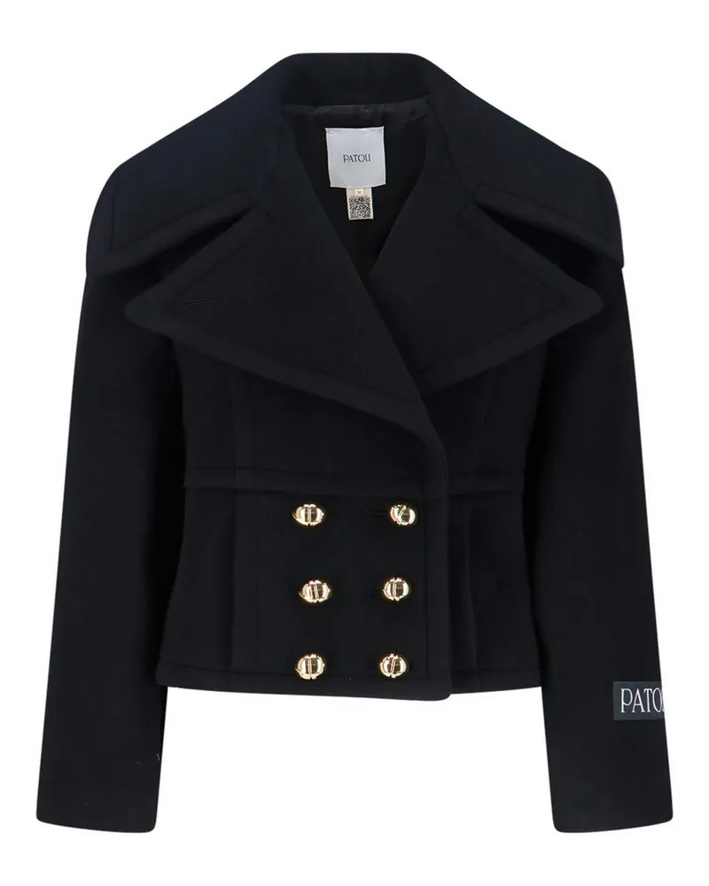 Patou Knielanger Mantel - Schwarz Schwarz