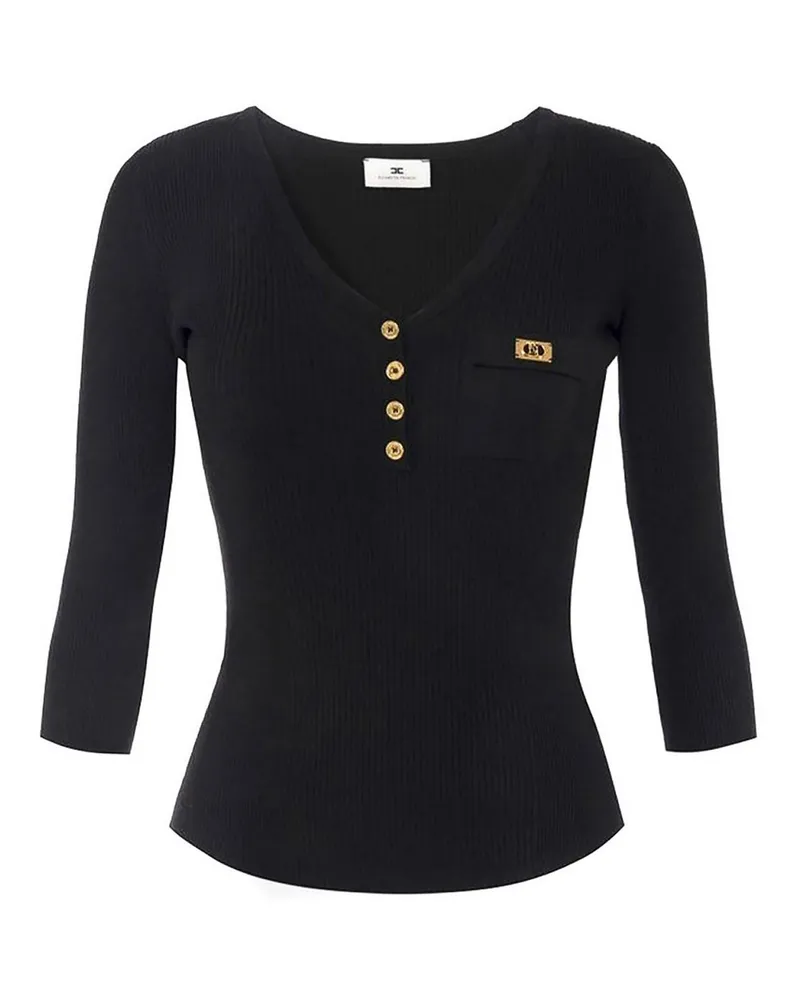 Elisabetta Franchi Rundhalspullover - Schwarz Schwarz