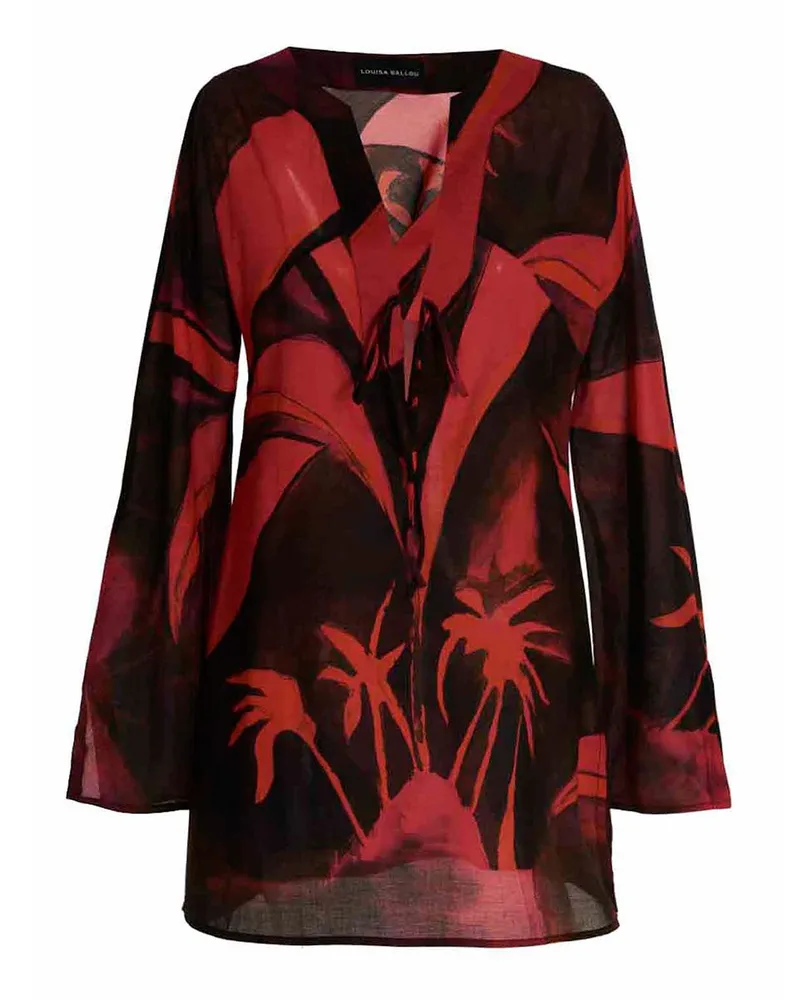 Louisa Ballou Knielanges Kleid - Bunt Rot