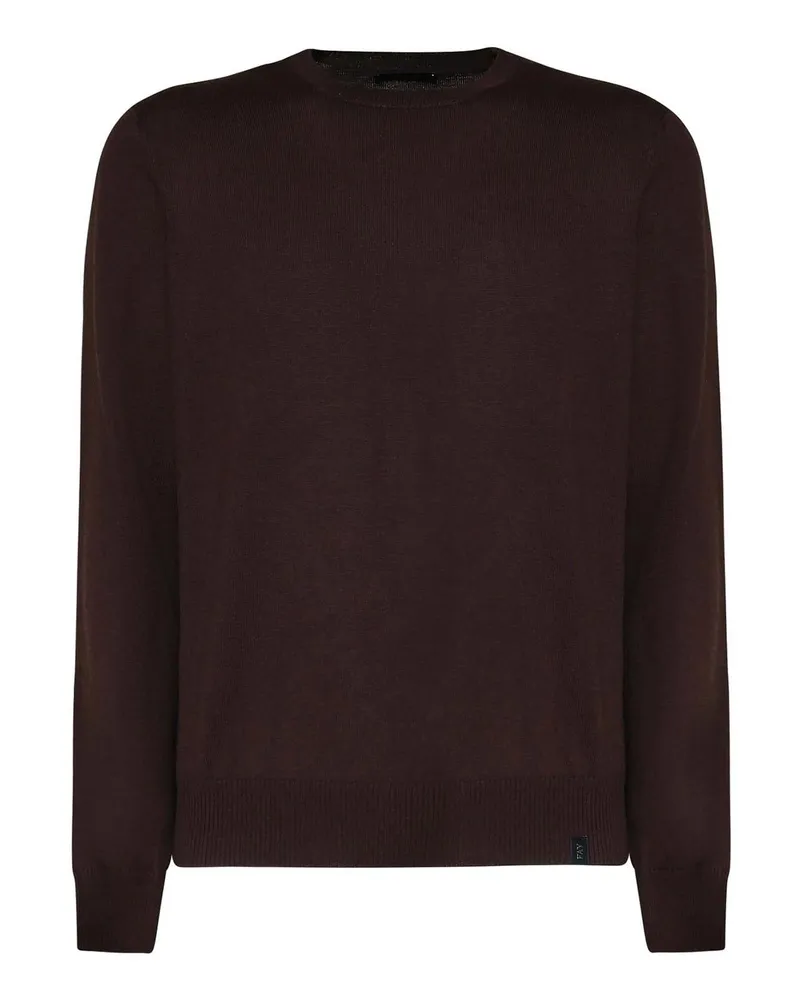 Fay Rundhalspullover - Braun Braun