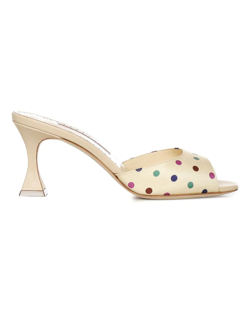 Manolo Blahnik Mules - Creme Creme