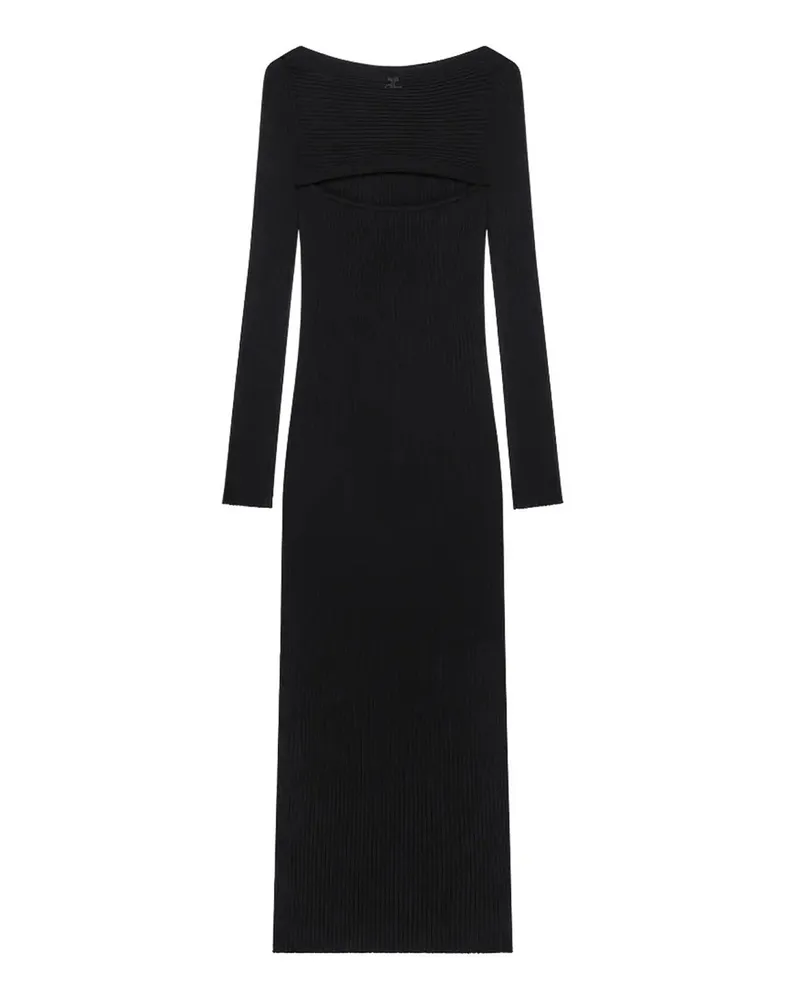 Courrèges Maxikleid - Schwarz Schwarz