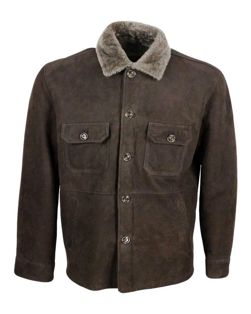 BARBA Lederjacke - Braun Braun