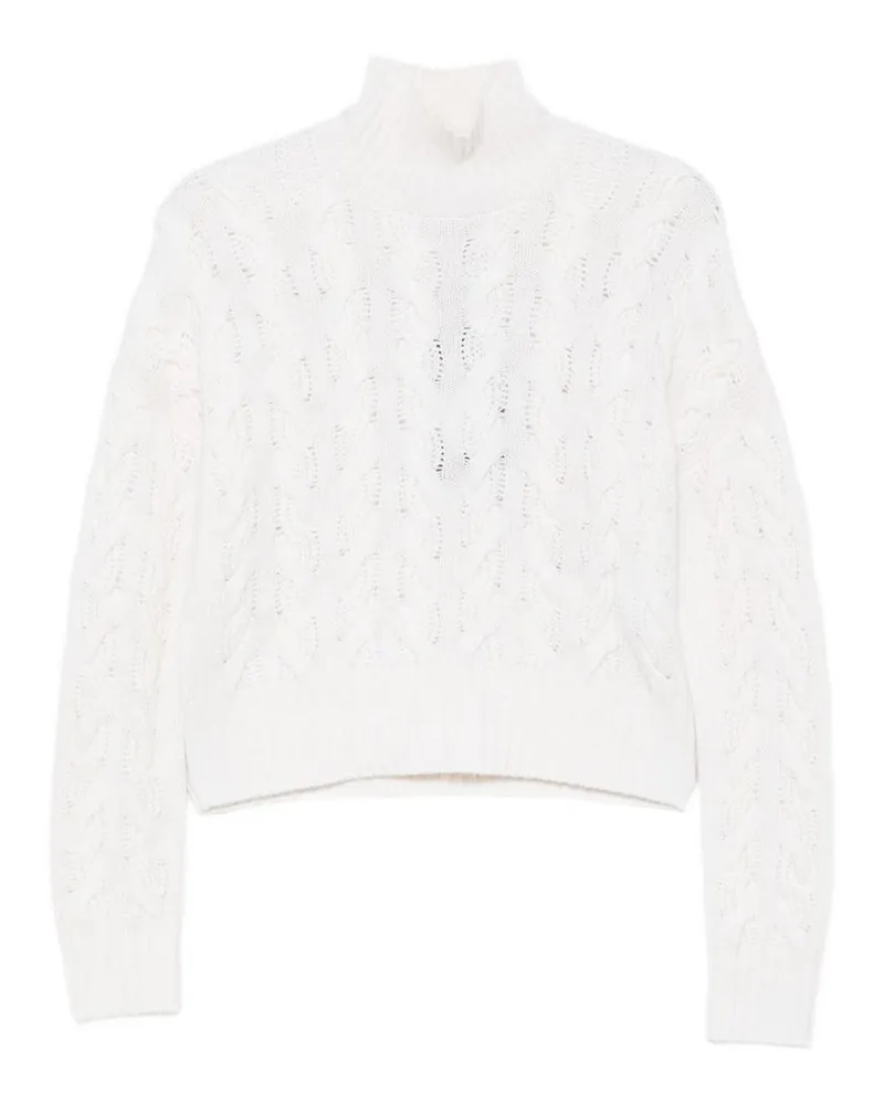 Max Mara Rundhalspullover - Weiß Weiß