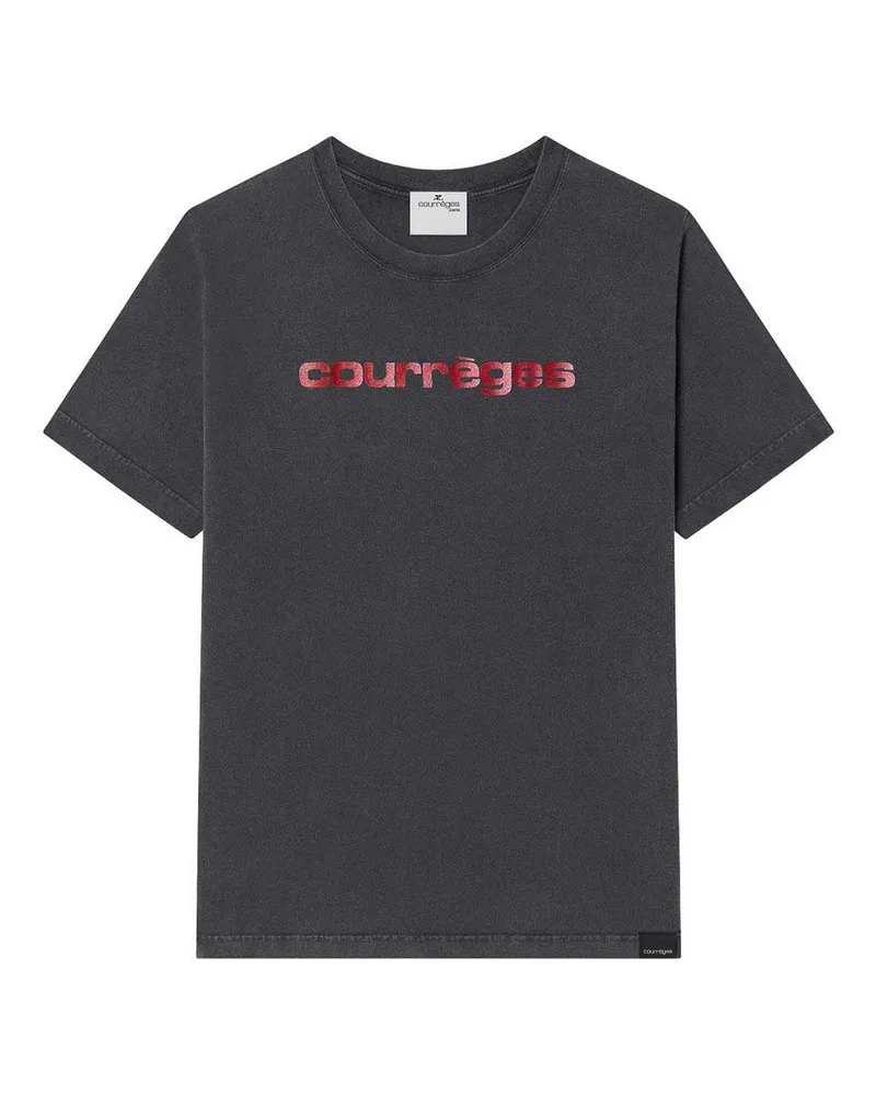 Courrèges T-Shirt - Rot Schwarz