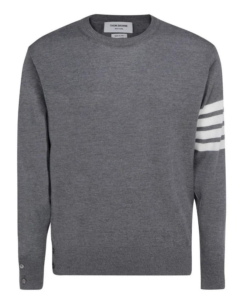 Thom Browne Rundhalspullover - Grau Grau