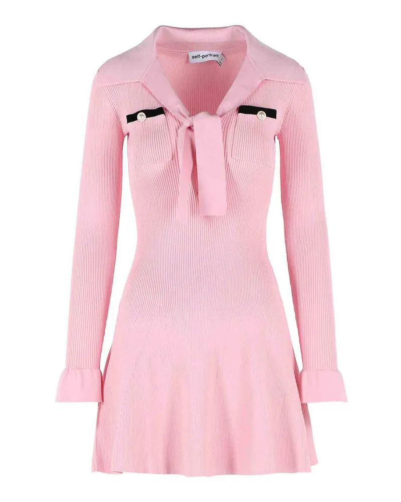 Self-Portrait Kurzes Kleid - Rosa Nude