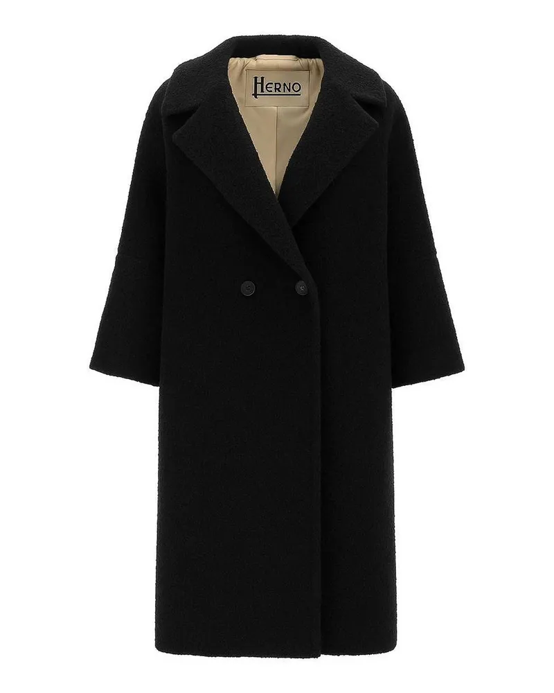 Herno Knielanger Mantel - Schwarz Schwarz