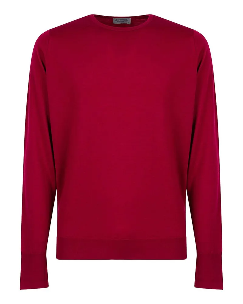 John Smedley Rundhalspullover - Schwarz Rot
