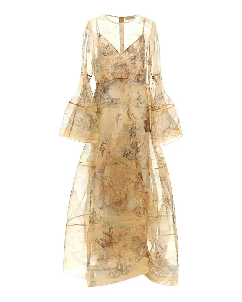 Zimmermann Knielanges Kleid - Beige Beige