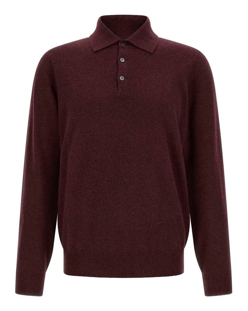 Brunello Cucinelli Poloshirt - Dunkelrot Dunkelrot