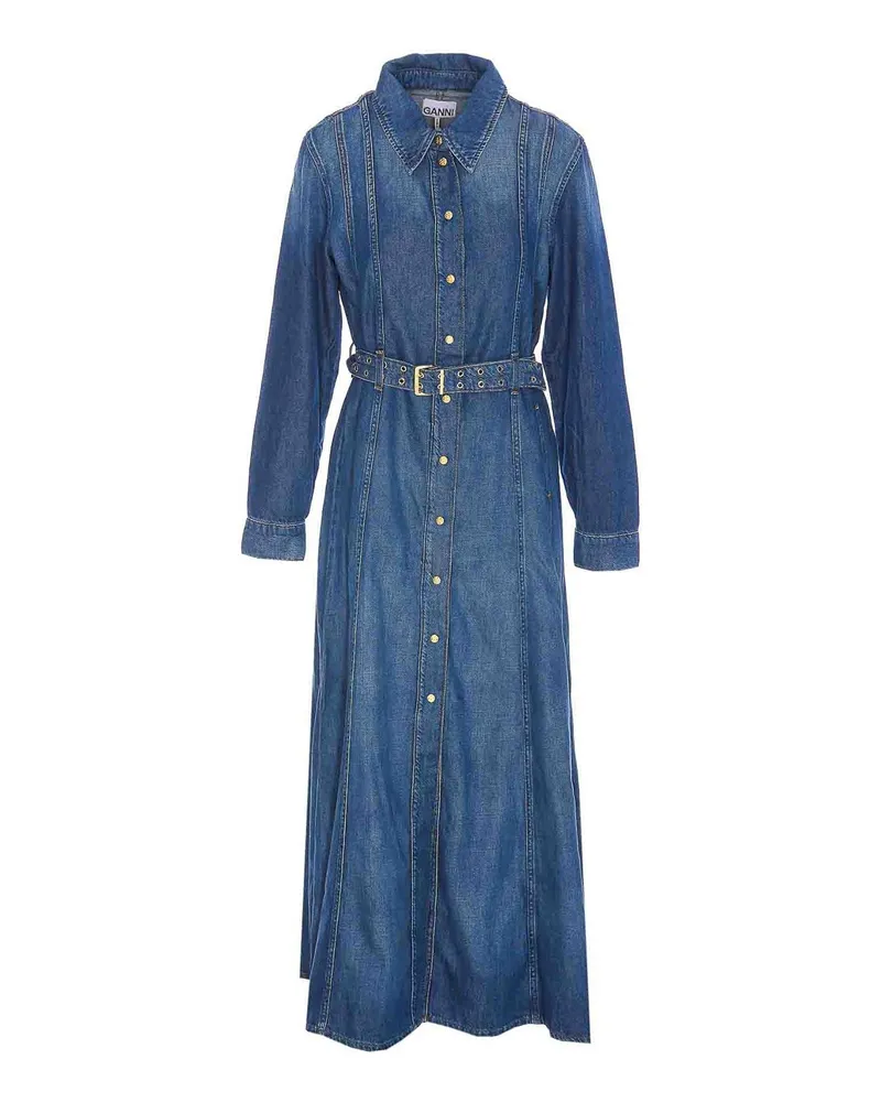 Ganni Knielanges Kleid - Blau Blau