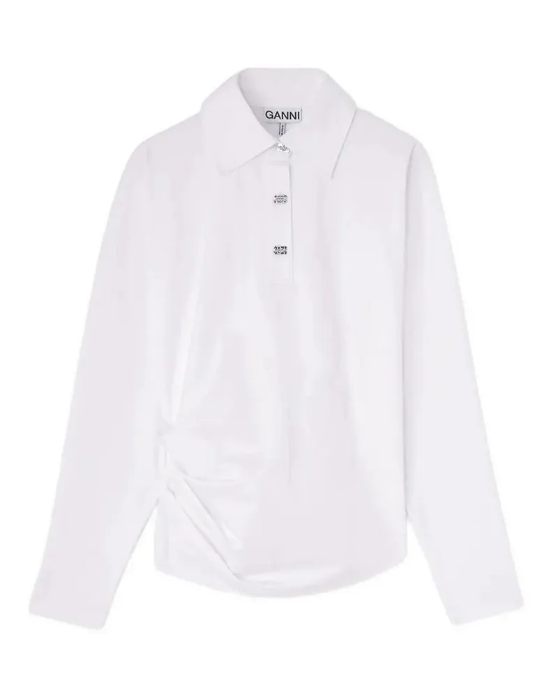 Ganni Poloshirt - Weiß Weiß