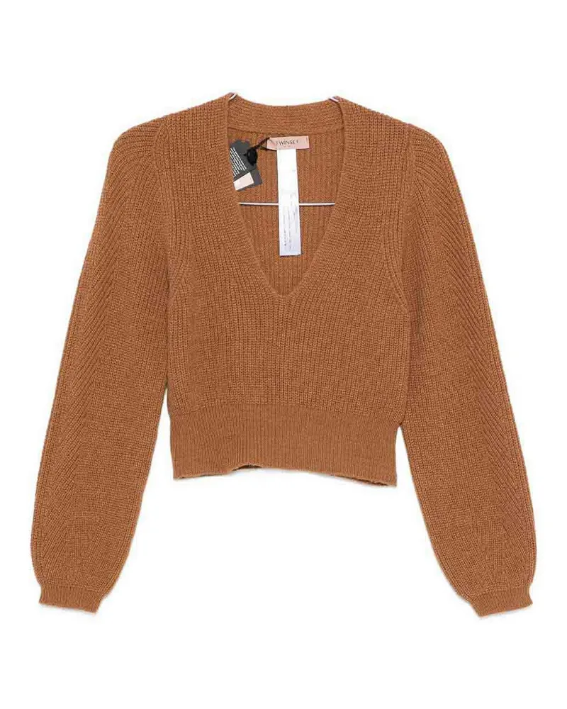 Twin-Set V-Pullover - Braun Braun