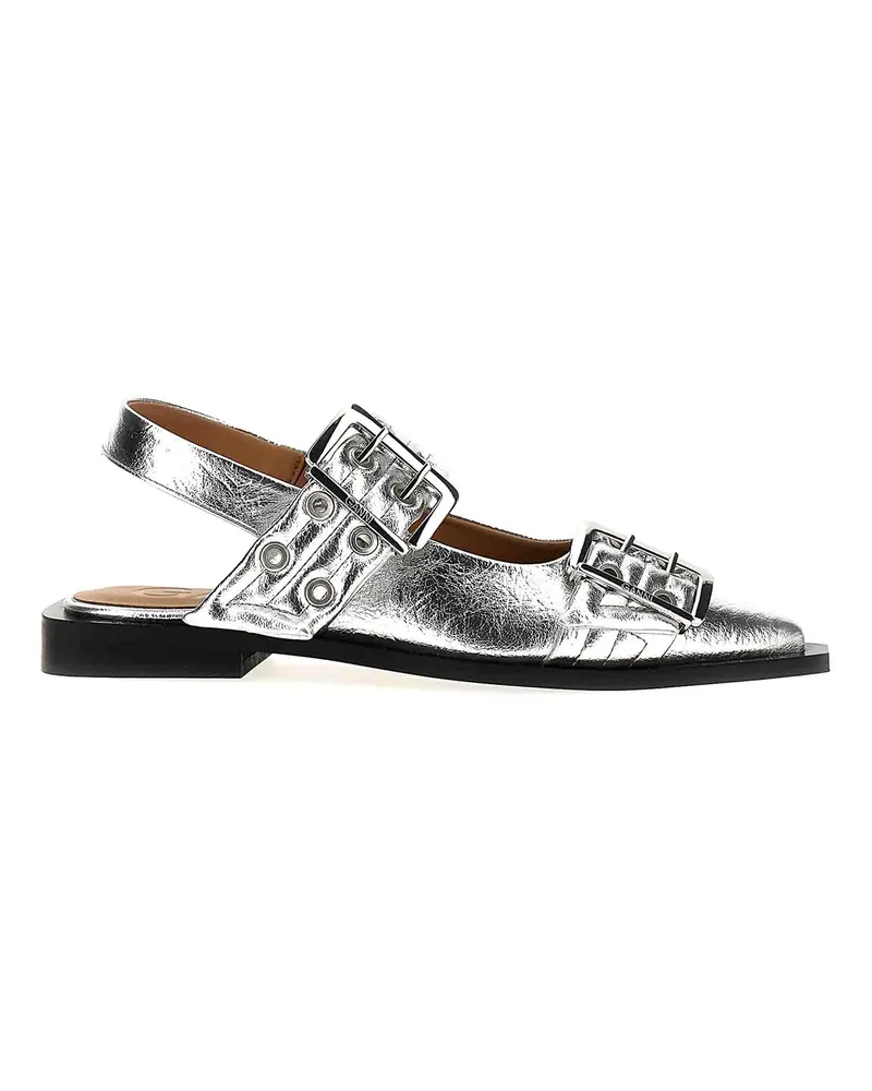 Ganni Ballerinas - Silber Silber