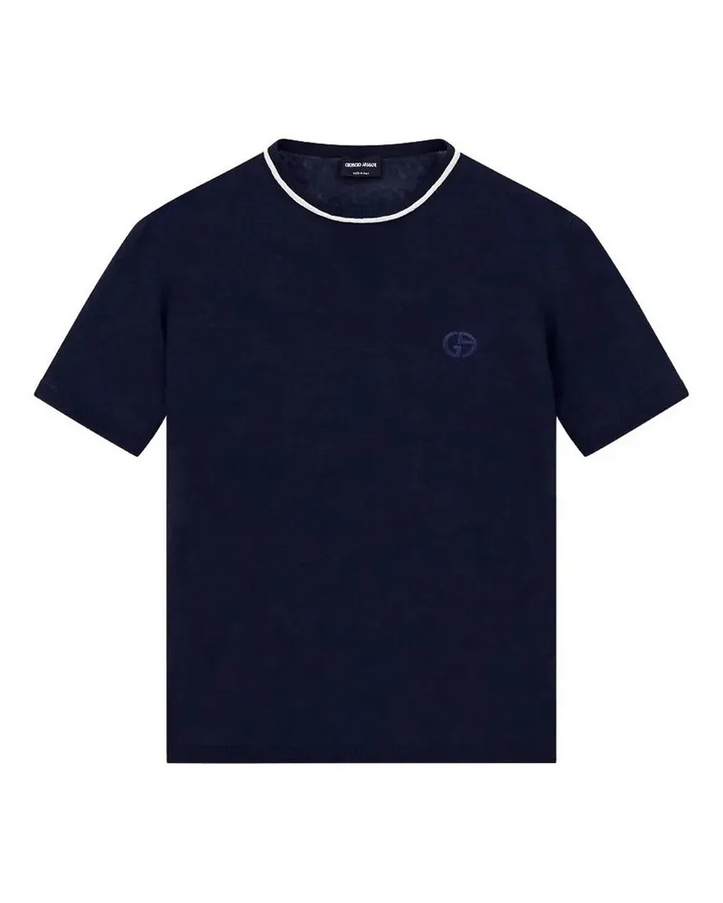 Giorgio Armani Rundhalspullover - Blau Blau