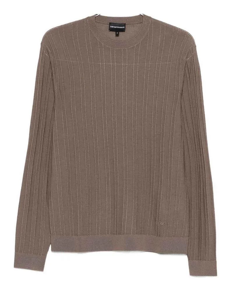 Emporio Armani Rundhalspullover - Hellbraun Hellbraun