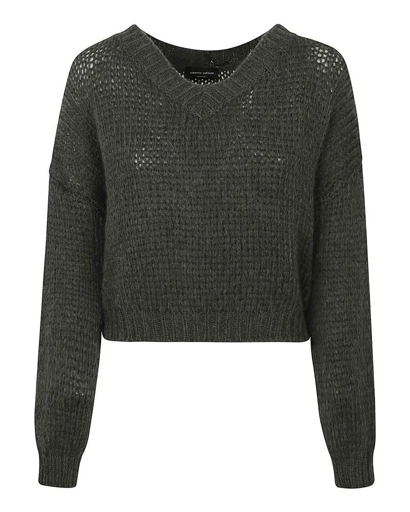 Roberto Collina V-Pullover - Grün Grün