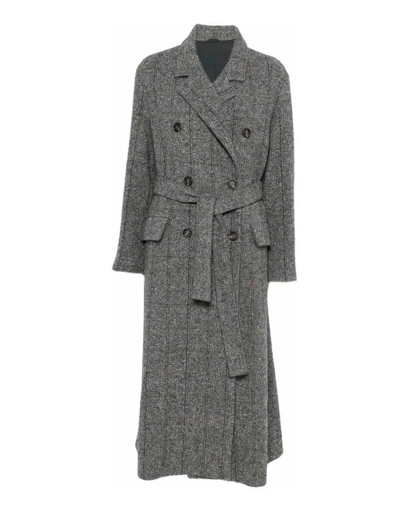 Brunello Cucinelli Knielanger Mantel - Grau Grau