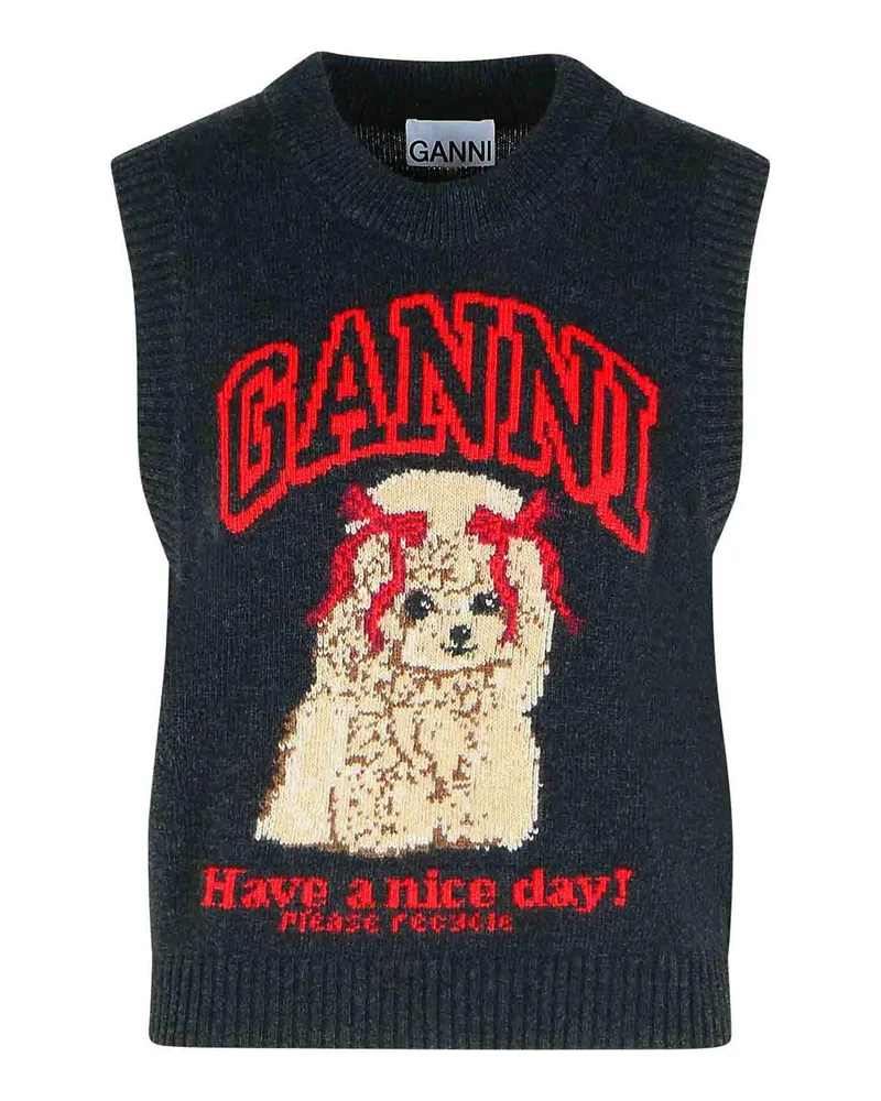 Ganni Weste - Schwarz Schwarz