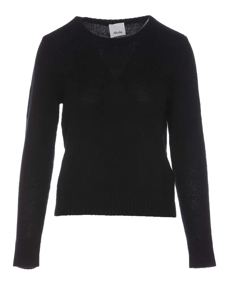 ALLUDE Rundhalspullover - Schwarz Schwarz