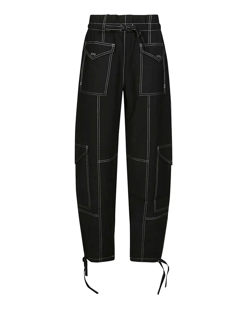Ganni Casual Hose - Schwarz Schwarz