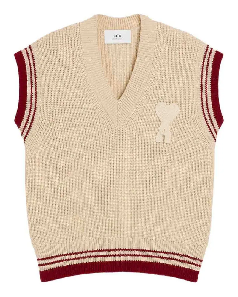 AMI Paris Weste - Weiß Beige