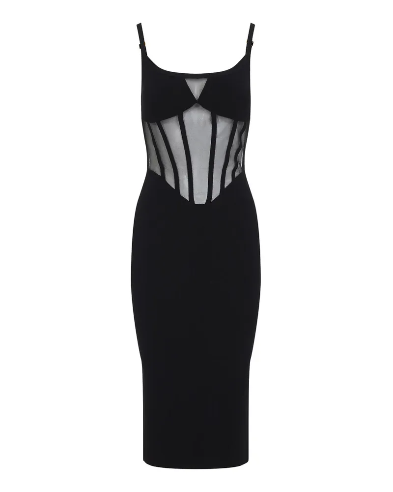 Elisabetta Franchi Knielanges Kleid - Schwarz Schwarz