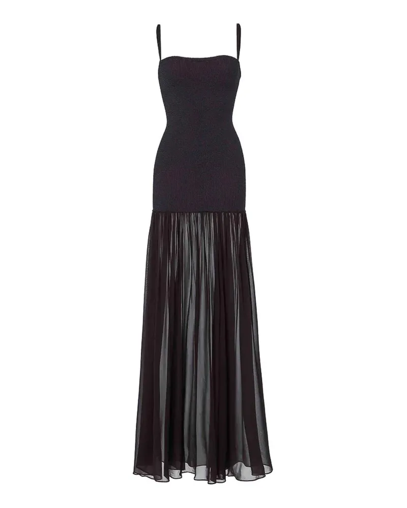 Hunza G Knielanges Kleid - Schwarz Schwarz