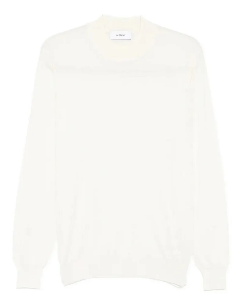 LARDINI Rundhalspullover - Weiß Weiß