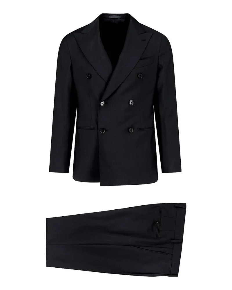 Caruso Eleganter Anzug - Schwarz Schwarz