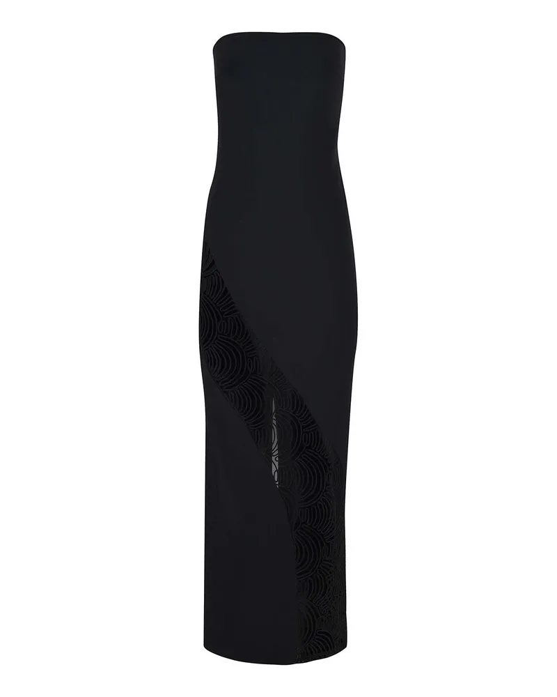 ROTATE Birger Christensen Knielanges Kleid - Schwarz Schwarz