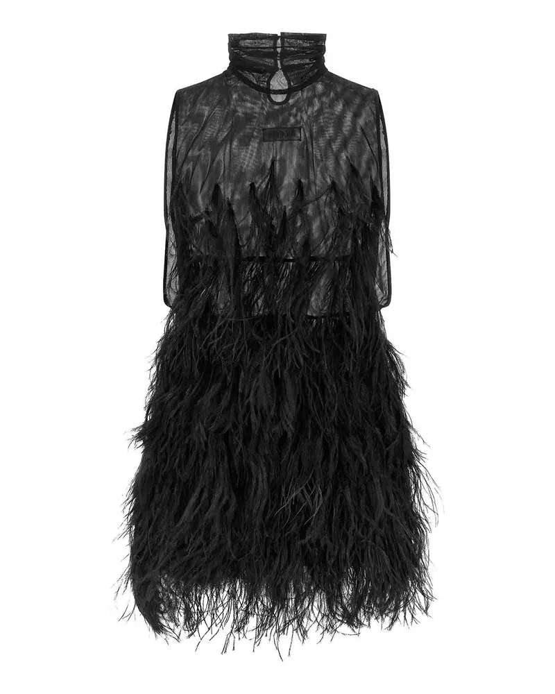 ATTICO Knielanges Kleid - Schwarz Schwarz