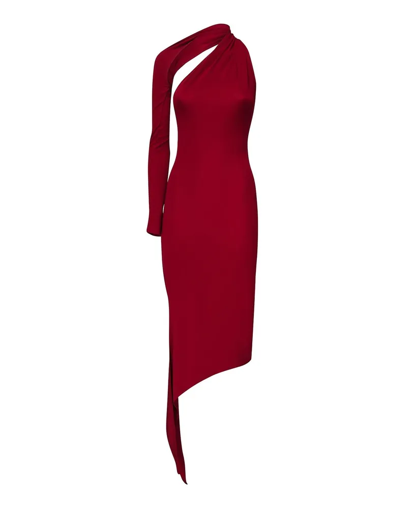 Courrèges Knielanges Kleid - Dunkelrot Dunkelrot