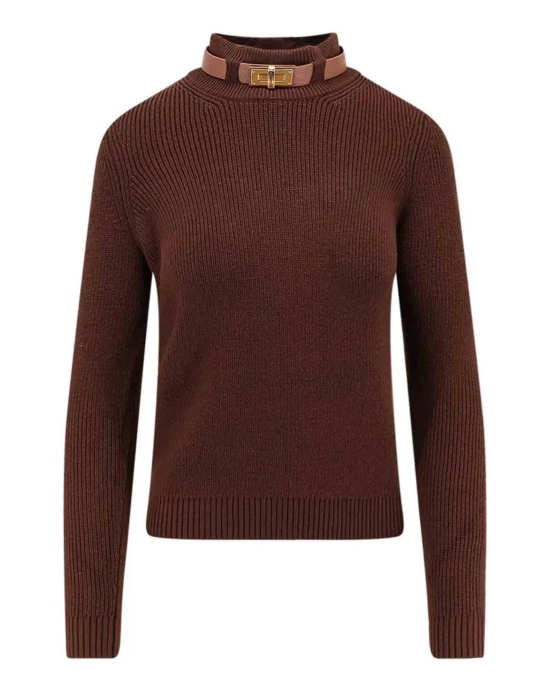 Elisabetta Franchi U-Boot-Pullover - Camel Camel