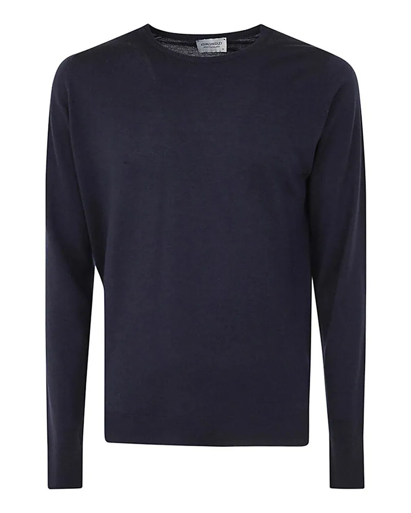 John Smedley Rundhalspullover - Blau Blau
