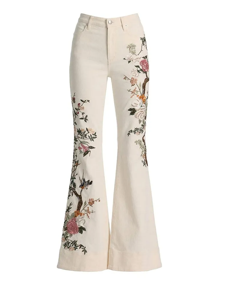 Alice + Olivia Straight Leg Jeans - Weiß Weiß