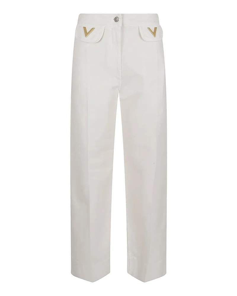 Valentino Garavani Straight Leg Jeans - Creme Creme