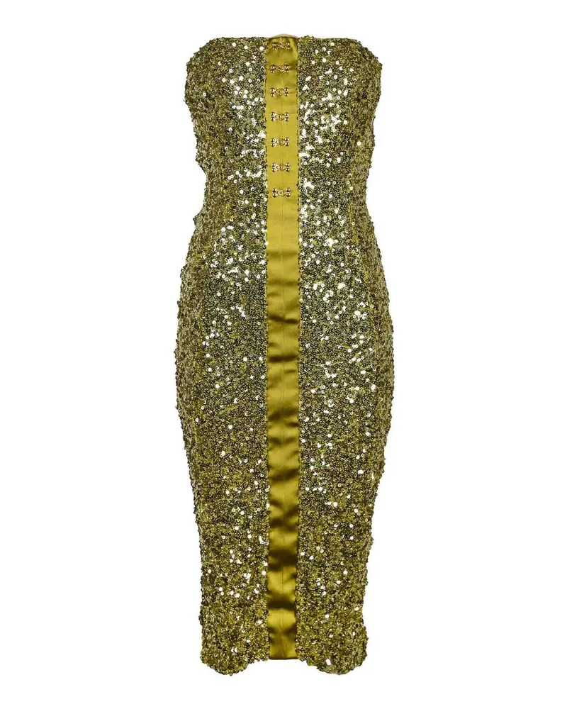 Elisabetta Franchi Knielanges Kleid - Dunkelgelb Dunkelgelb