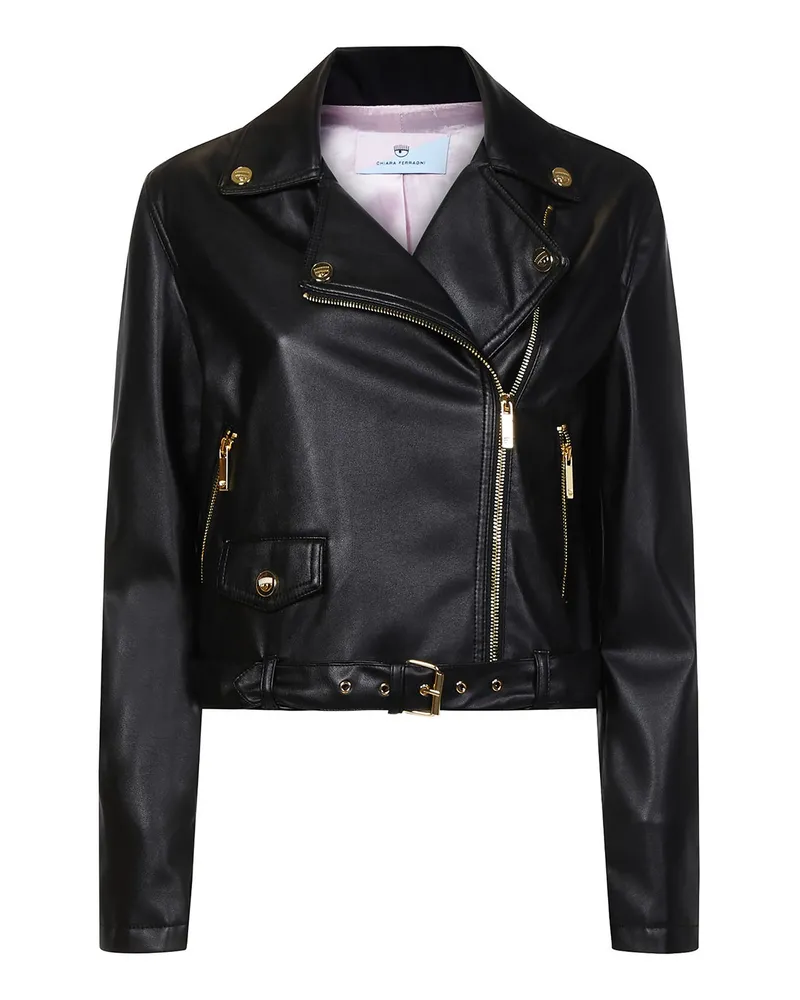 Chiara Ferragni Lederjacke - Schwarz Schwarz
