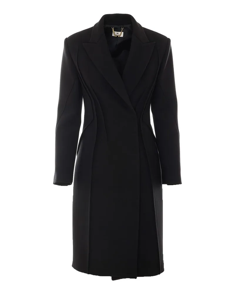 Elisabetta Franchi Knielanger Mantel - Schwarz Schwarz