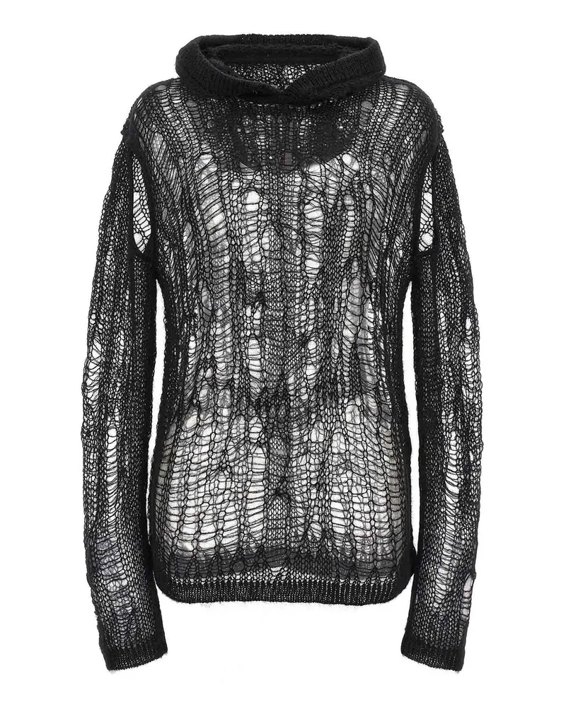 Rick Owens Rundhalspullover - Schwarz Schwarz
