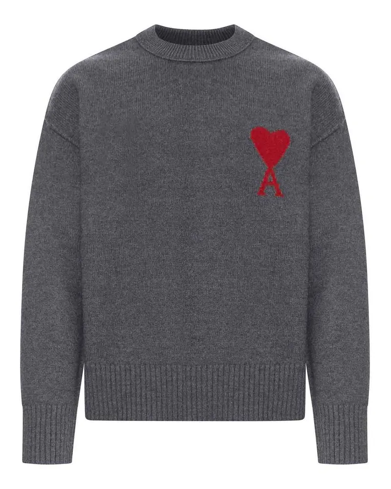 AMI Paris Rundhalspullover - Grau Grau