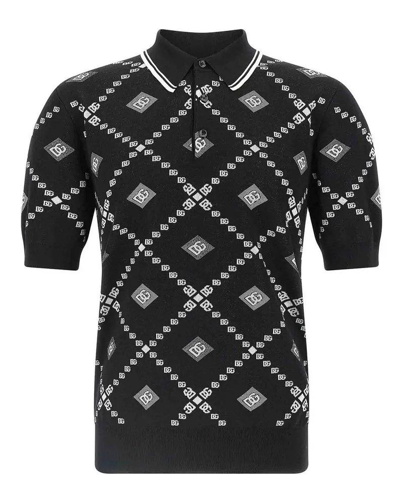 Dolce & Gabbana Poloshirt - Weiß Schwarz