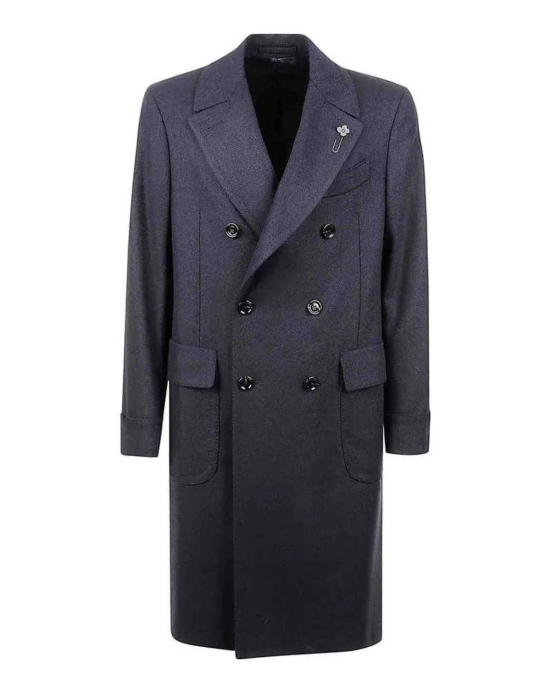 LARDINI Knielanger Mantel - Blau Blau