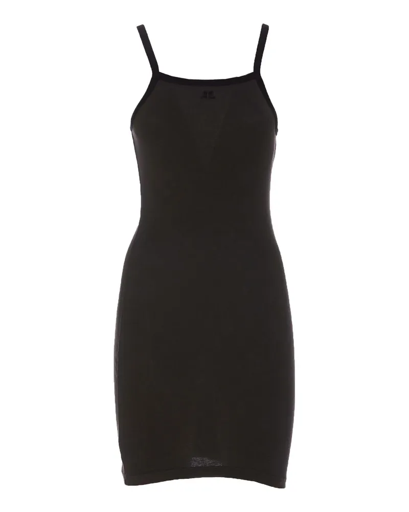 Courrèges Kurzes Kleid - Schwarz Schwarz