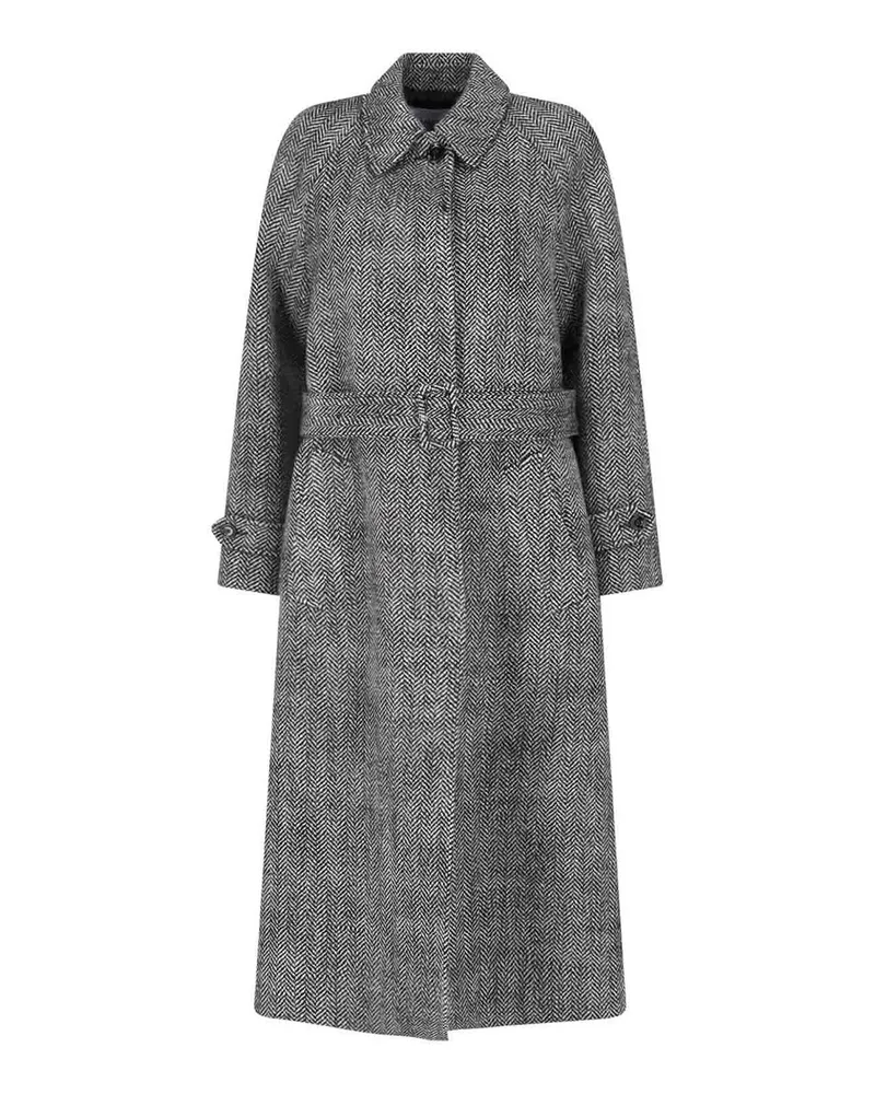 LARDINI Knielanger Mantel - Schwarz Schwarz