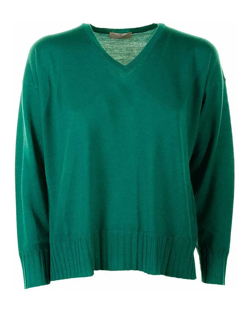 PANICALE Cashmere V-Pullover - Grün Grün