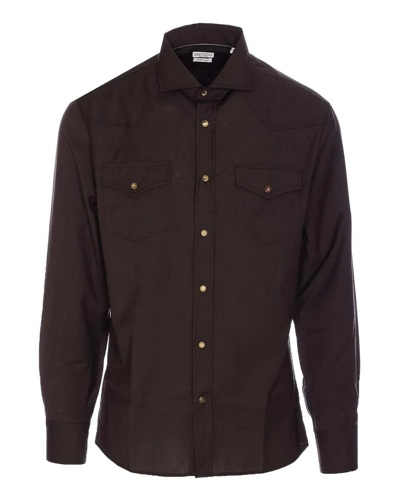 Brunello Cucinelli Hemd - Braun Braun